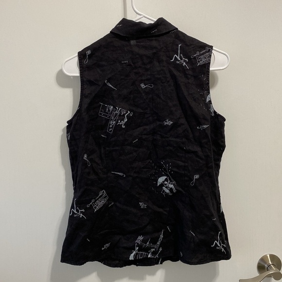 Vintage Rafaella 100% Linen Sleeveless Top Button Up Top - Picture 7 of 15